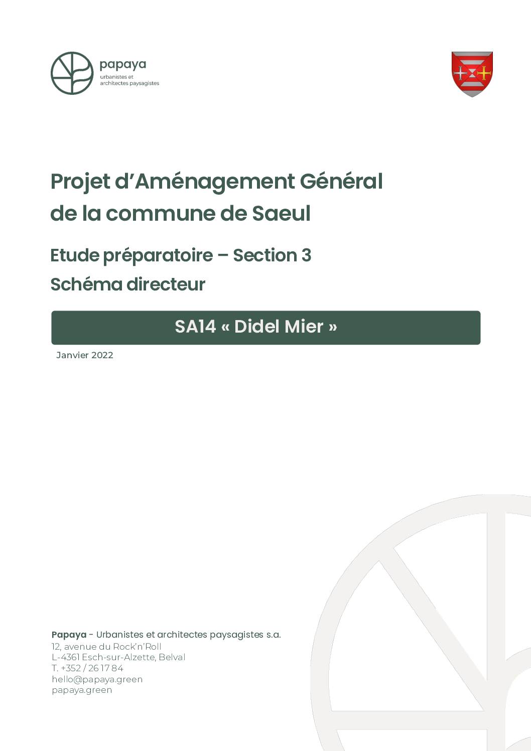 Étude préparatoire – Section 3 – Schéma directeur SA14 « Didel Mier »