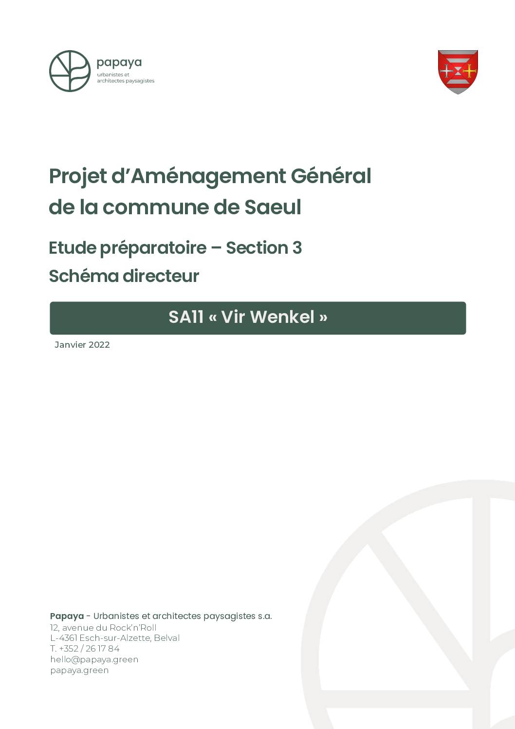Étude préparatoire – Section 3 – Schéma directeur SA11 « Vir Wenkel »