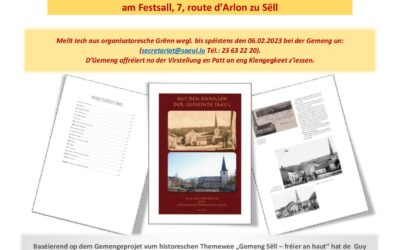 Invitation à la présentation du livre historique « Aus den Annalen der Gemeinde Saeul » | 10/02/2023 – 19h00