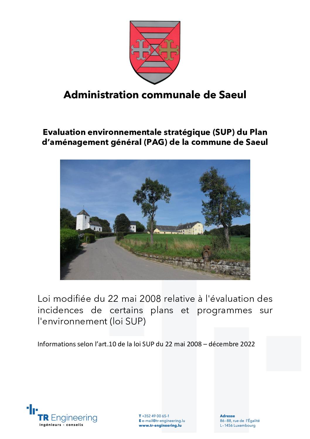 Évaluation environnementale stratégique (SUP) du Plan d’aménagement général (PAG) de la commune de Saeul