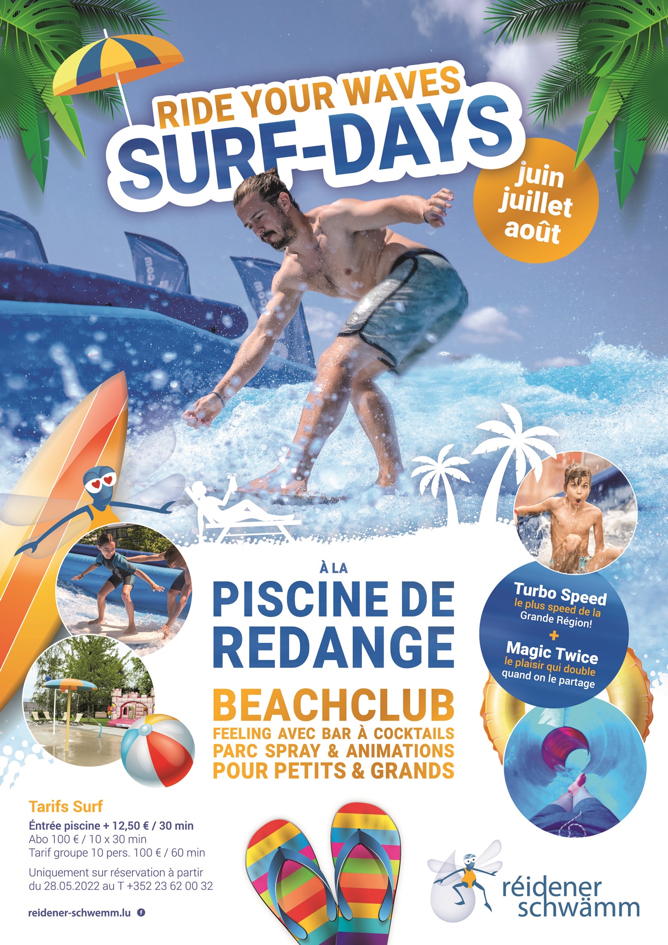 Surf Days Réidener Schwämm - juin à août 2022