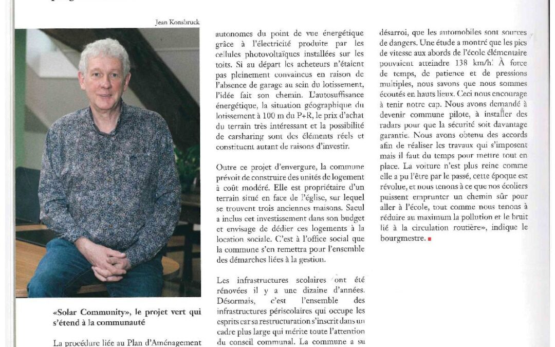 Article sur la commune de Saeul dans la magazine LG (Lëtzebuerger Gemengen) – juillet/août 2022