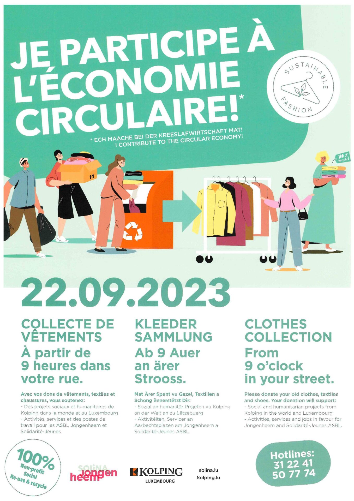 La collecte de vêtements 2023 | Vendredi, le 22 septembre 2023 dans la commune de Saeul !