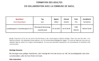 Formation des adultes | Cours linguistique « Luxembourgeois » → Inscrivez-vous jusqu’au 24 septembre 2024