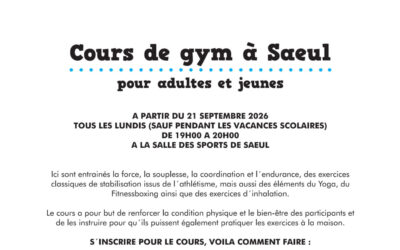 Cours de gym à Saeul à partir du 21/09/2026