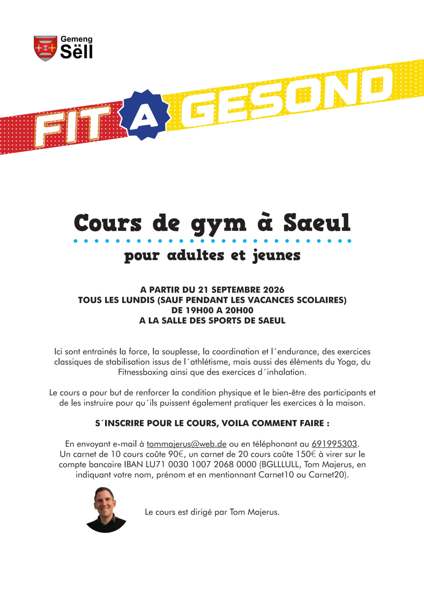 Cours de gym à Saeul à partir du 21/09/2026