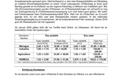 AVIS AU PUBLIC | Communiqué concernant l&rsquo;adaptation des taxes communales