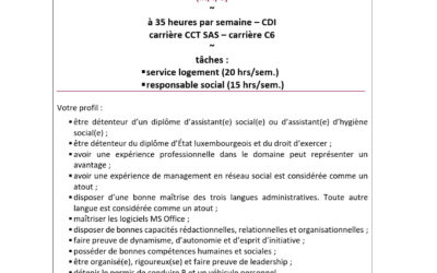 OSCARE | Annonce d’emploi → Assistant(e) social(e)